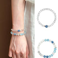 Fashion OL Round White Crystal Beaded Bracelet Minimalist Geometric Light Luxury Jewelry view 2