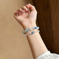 Fashion OL Round White Crystal Beaded Bracelet Minimalist Geometric Light Luxury Jewelry view 3