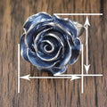 Oil Painted Blue Rose Lady Ring For Women European Elegant Rococo Style Fashion Jewelry view 4