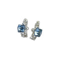 Light Luxury Geometric Blue Zircon Imitation Pearl Stud Earrings For Women view 5