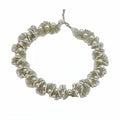Heavy French Vintage White Faux Pearl Flower Choker Necklace For Women Old Money Style view 5