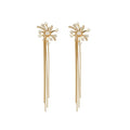 18K Gold Plated Silver Post Zircon Firework Faux Pearl Floral Drop Earrings view 5