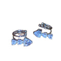 Copper Sparkling Rhinestone Heart Ear Cuff Stud Earrings, Korean Minimalist Chic Jewelry view 5