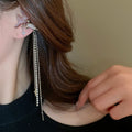 Copper Rhinestone Pegasus Star Tassel Clip-on Earrings Elegant Metal Style For Women view 3