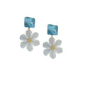 Acrylic Square Flower Stud Earrings For Women Elegant Sweet Beach Vacation Light Luxury Jewelry view 5