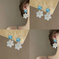 Acrylic Square Flower Stud Earrings For Women Elegant Sweet Beach Vacation Light Luxury Jewelry view 1