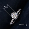 Silver Tone Round Clear Crystal Pavé Shoulder Ring view 5