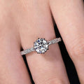 Silver Tone Round Clear Crystal Pavé Shoulder Ring view 4