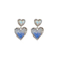 Faux Pearl Heart Pendant Drop Earrings For Women French Sweet OL Style Silver Needle Jewelry view 5