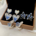 Faux Pearl Heart Pendant Drop Earrings For Women French Sweet OL Style Silver Needle Jewelry view 1