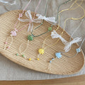Pastoral Ceramic Small Fish Bow Pendant Sweater Necklace With Leather Cord For Sweet Vacation Style view 4