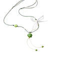 Pastoral Ceramic Small Fish Bow Pendant Sweater Necklace With Leather Cord For Sweet Vacation Style view 5