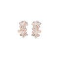 Copper Enamel Flower C Shape Pearl Stud Earrings Elegant Fresh Style Women's Jewelry view 5