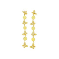 Copper Zircon Butterfly Tassel Drop Earrings With Silver Posts, Elegant Minimalist Fashion Jewelry view 5
