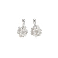 Fresh Style Round Flower Faux Pearl Stud Earrings With Silver Pins Elegant Light Luxury Design view 5