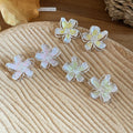 Copper Enamel Flower Stud Earrings With Silver Posts, Sweet Minimalist Elegant Fashion Jewelry view 4