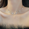 Old Money Style Irregular Faux Pearl Beaded Necklace Minimalist Geometric Round Choker view 3