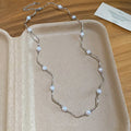 Old Money Style Irregular Faux Pearl Beaded Necklace Minimalist Geometric Round Choker view 4