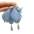 Artificial Crystal Zircon Chiffon Flower Water Drop Stud Earrings Beach Vacation Light Luxury view 5
