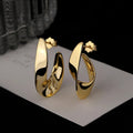 Minimalist U-Shaped Irregular Metal Stud Earrings Y2K Trendy Fashion Jewelry For Women view 1