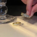 14K Gold Plated Zircon Coin Open Ring For Women view 4