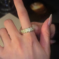 14K Gold Plated Zircon Coin Open Ring For Women view 1