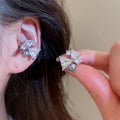 Light Luxury Copper Bow Pearl Zircon Clip-on Earrings For Women Non Pierced Ear Cuffs view 3