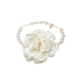 Old Money Style Stainless Steel Chiffon Flower Faux Pearl Clavicle Necklace For Women view 5
