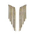 Copper Rhinestone Rhombus Tassel Drop Earrings, Dark European Luxury Style view 5