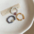 Fresh Seed Bead Flower Elastic Ring For Women view 2