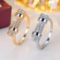 Punk Dumbbell Wax Inlay Ring For Women, Niche Trend Luxury Statement Finger Jewelry Accessory view 2
