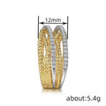 French Style Cross Thread Braided Ring, Two Tone Modern Single Ring For Commuter Outfits view 4