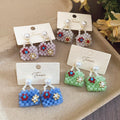 Dopamine Beaded Faux Pearl Flower Stud Earrings Sweet Elegant Light Luxury Niche Jewelry view 3
