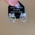 Copper Zircon Butterfly Round Stud Earrings, Delicate Petite Light Luxury Insect Design view 4