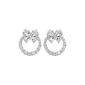 Copper Zircon Butterfly Round Stud Earrings, Delicate Petite Light Luxury Insect Design view 5