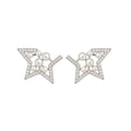Light Luxury Star Zircon Faux Pearl Stud Earrings With Silver Needle For Women view 5