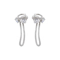 Copper Zircon Irregular Heart Tassel Clip-on Earrings Minimalist Fashion OL Ear Cuffs for Women view 5