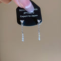 Minimalist Copper Zircon Tassel Drop Earrings Geometric Modern Everyday Commuter Jewelry view 2