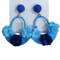 Summer Vacation Style Raffia Flower Stud Earrings With Silver Pins For Beach Resort Jewelry view 5