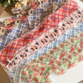 Old Money Floral Plaid Mesh Scarf Sweater Necklace Elegant Cloth Statement Jewelry view 4