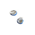 Azure Sea Breeze Artificial Crystal Geometric Circle Hoop Earrings, Playful Long Dangle Style view 5