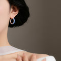 Azure Sea Breeze Artificial Crystal Geometric Circle Hoop Earrings, Playful Long Dangle Style view 2