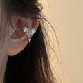 18K Gold Plated Copper Sparkling Crystal Heart Clip-on Earrings For Women No Piercing view 3