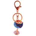 Rhinestone Wine Glass Keychain With Key Ring And Lobster Clasp view 5