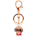 Rhinestone Rabbit Keychain With Oversized Glasses And Lobster Clasp view 5