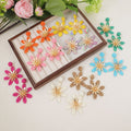Bohemian Handmade Woven Raffia Flower Earrings Colorful Petal Studs Vacation Niche Design view 1