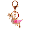 Crowned Swan Keychain With Clear Stones And Colorful Enamel Wing view 5
