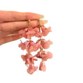Pink Lily Of The Valley Flower Tassel Iron Drop Earrings For Beach Vacation Style view 5