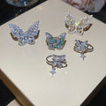 Korean Style Copper Zircon Butterfly Clip-on Earrings Elegant No Piercing Ear Cuff Jewelry view 4
