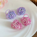 Silver Needle Crystal Beaded Monet Water Lily Flower Stud Earrings Sweet Light Luxury Style view 2